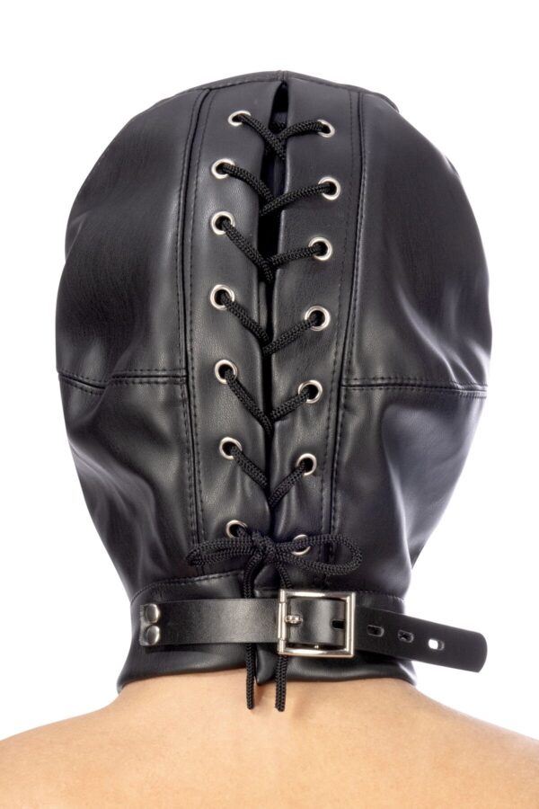 Капюшон з кляпом для БДСМ Fetish Tentation BDSM hood in leatherette with removable gag - Зображення 2