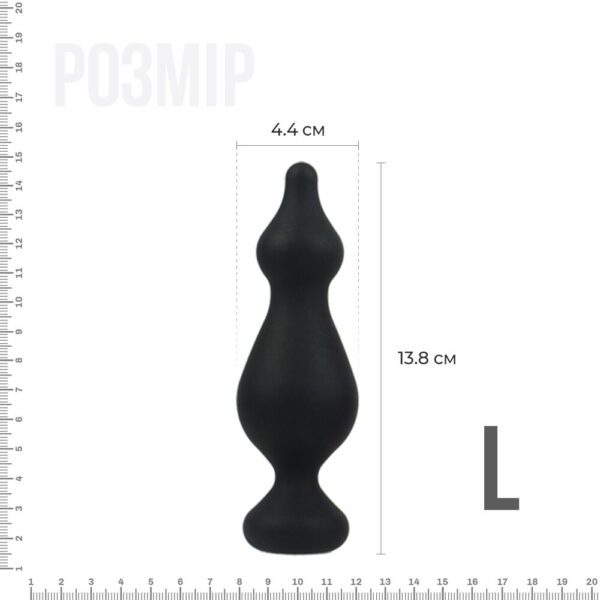 Анальна пробка Adrien Lastic Amuse Big Black (L) з двома переходами, макс. діаметр 4,4 см - Зображення 2