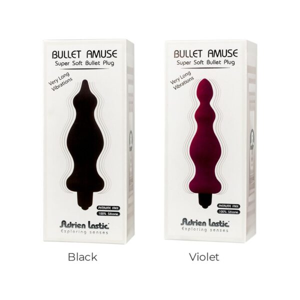 Анальна пробка з вібрацією Adrien Lastic Bullet Amuse Black, макс. діаметр 3,9 см - Зображення 6