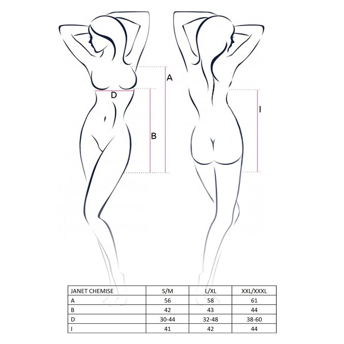 Прозора сорочка бебі дол Passion JANET CHEMISE S/M, white, трусики - Зображення 3