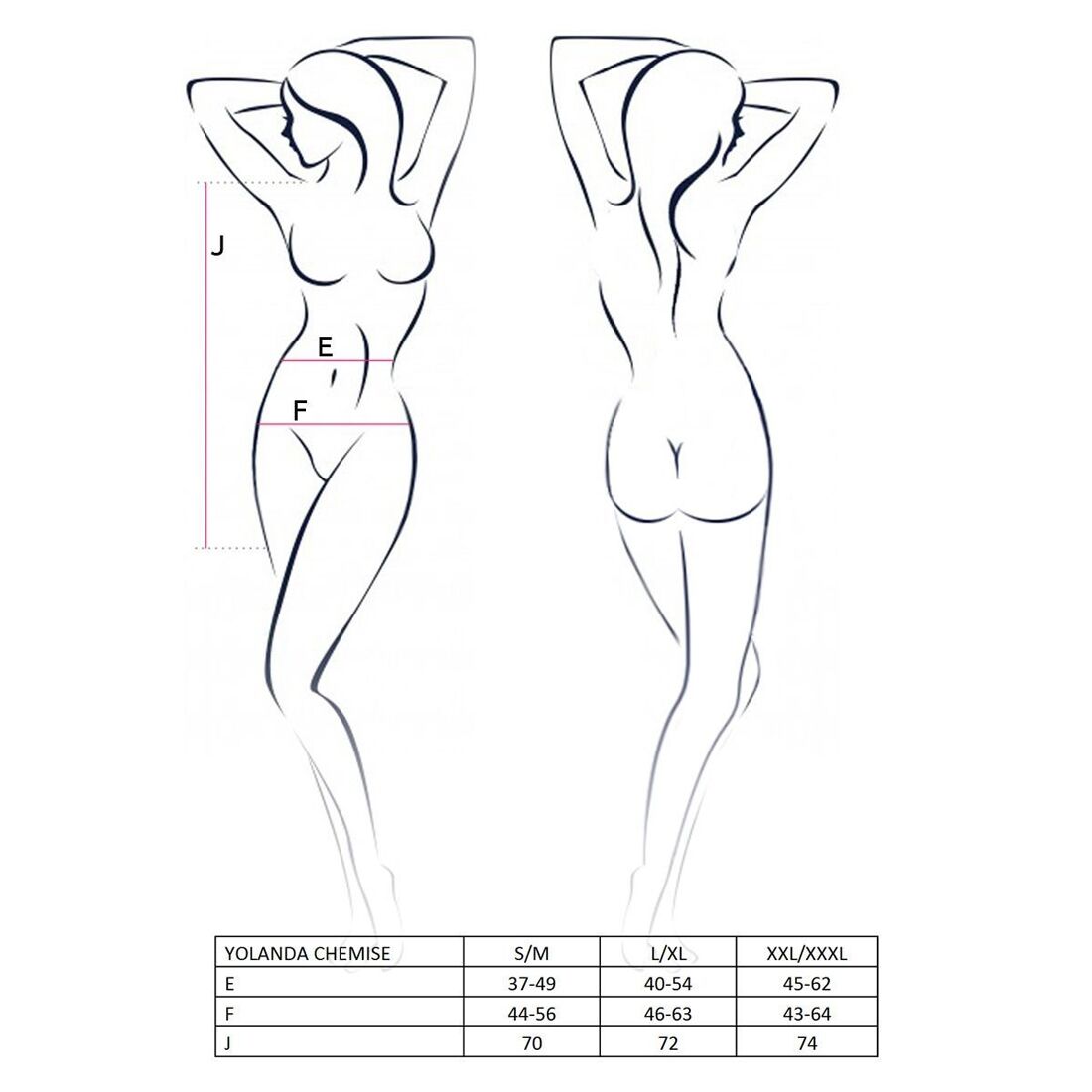 Прозора сорочка з довгим рукавом Passion YOLANDA CHEMISE S/M, black, трусики - Зображення 3