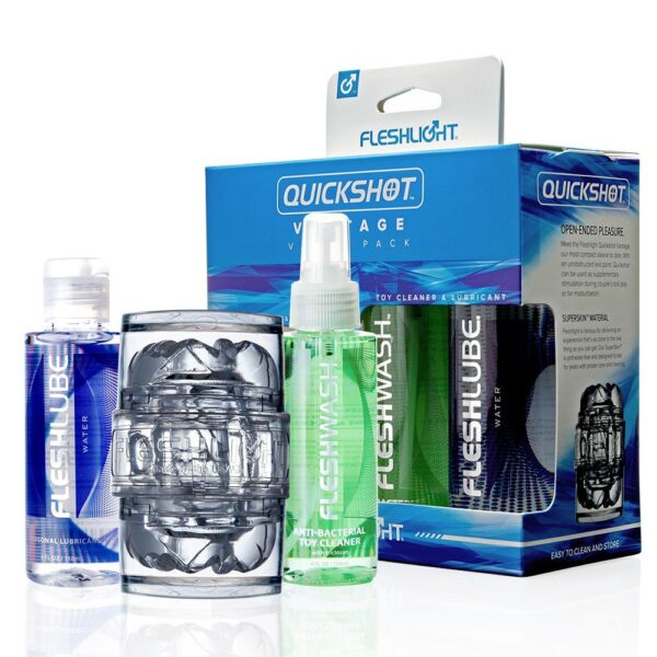 Мастурбатор Fleshlight Quickshot Vantage Value Pack: змазка і засіб для чищення - Зображення 3