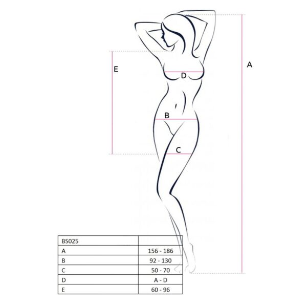 Бодістокінг Passion BS025 black, плаття-сітка, спущене плече, довгий рукав - Зображення 4