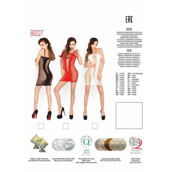 Бодістокінг Passion BS027 red, сукня-сітка на бретелях, дуже відверта - Зображення 5