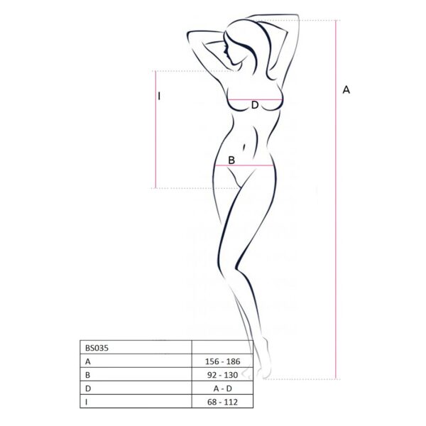 Бодистокинг Passion BS035 pink, боди, имитация топа и трусиков - Зображення 4