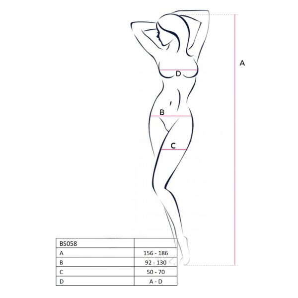 Бодістокінг Passion BS058 red, комбінезон, дуже повітряний - Зображення 4