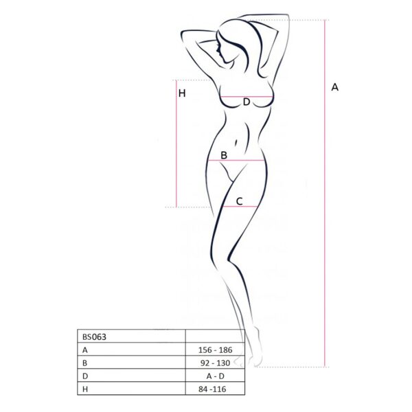 Бодістокінг Passion BS063 white, сукня-сітка халтер - Зображення 4