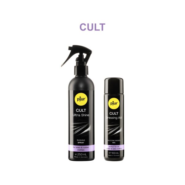 Змазка для латексу та гуми pjur Cult 100 мл, для полегшення надягання фетиш-вбрання на тіло - Зображення 4