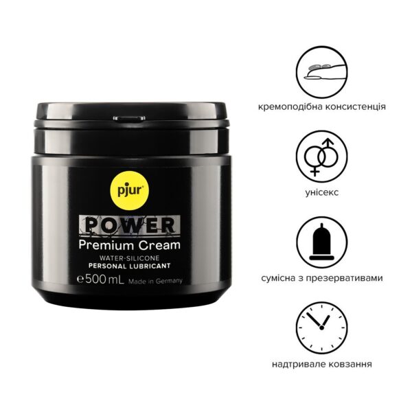 Густа змазка для фістингу та анального сексу pjur POWER Premium Cream 500 мл на гібридній основі - Зображення 2