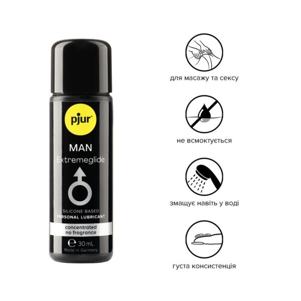 Густа силіконова змазка pjur MAN Premium Extremeglide 30 мл із тривалим ефектом, економна - Зображення 2