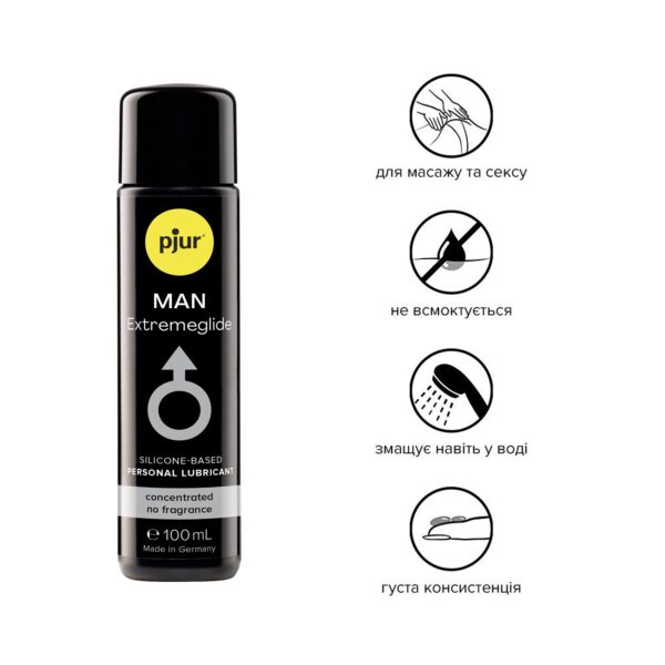 Густа силіконова змазка pjur MAN Premium Extremeglide 100 мл із тривалим ефектом, економна - Зображення 2