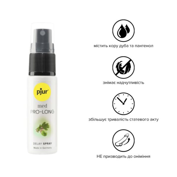 Пролонгувальний спрей pjur MED Prolong Spray 20 мл із екстрактом дубової кори та пантенолом - Зображення 2