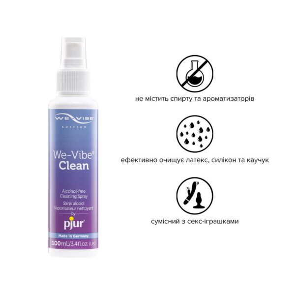 Антибактеріальний спрей pjur We-Vibe Clean 100 мл без спирту та ароматизаторів - Зображення 2
