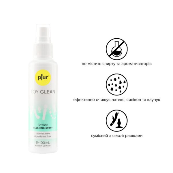 Антибактеріальний спрей для секс-іграшок pjur Toy Clean 100 мл без спирту, делікатний - Зображення 2
