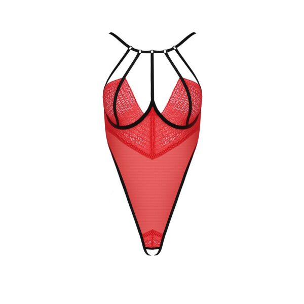 Боді з високим вирізом стегна Passion Exclusive AKITA BODY XXL/XXXL, red - Зображення 5