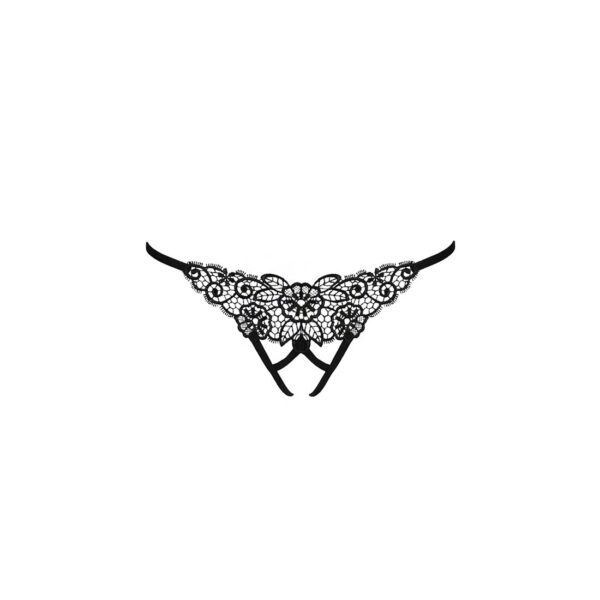 Трусики мереживні з доступом Passion Exclusive VIOLANTE THONG XXL/XXXL, black - Зображення 5