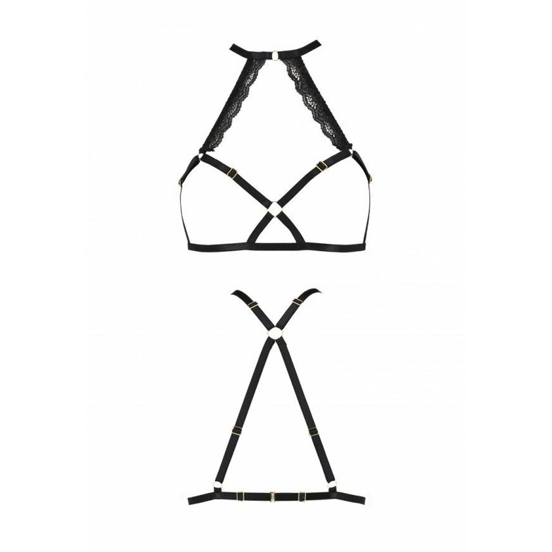 Портупея зі стреп з мереживом Passion Exclusive LORRY BRA S/M, black - Зображення 5