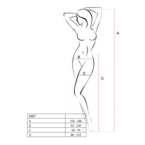 Еротичні колготки-бодістокінги Passion S023 One Size, Red, імітація панчіх з ромбами та пояском - Зображення 4