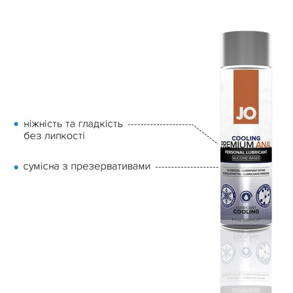 Анальна змазка JO ANAL PREMIUM — COOLING (120 мл) охолоджувальна, на силіконовій основі - Зображення 3