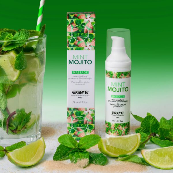 Масажна олія EXSENS Mojito 50мл розігрівальна, без цукру, без парабенів, їстівна - Зображення 6