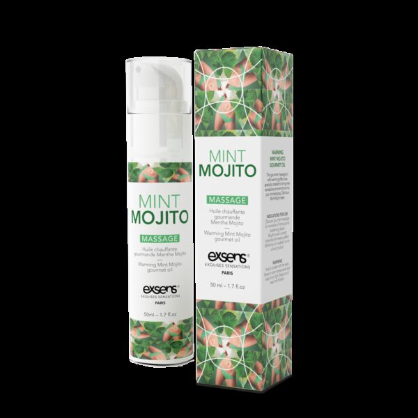Масажна олія EXSENS Mojito 50мл розігрівальна, без цукру, без парабенів, їстівна
