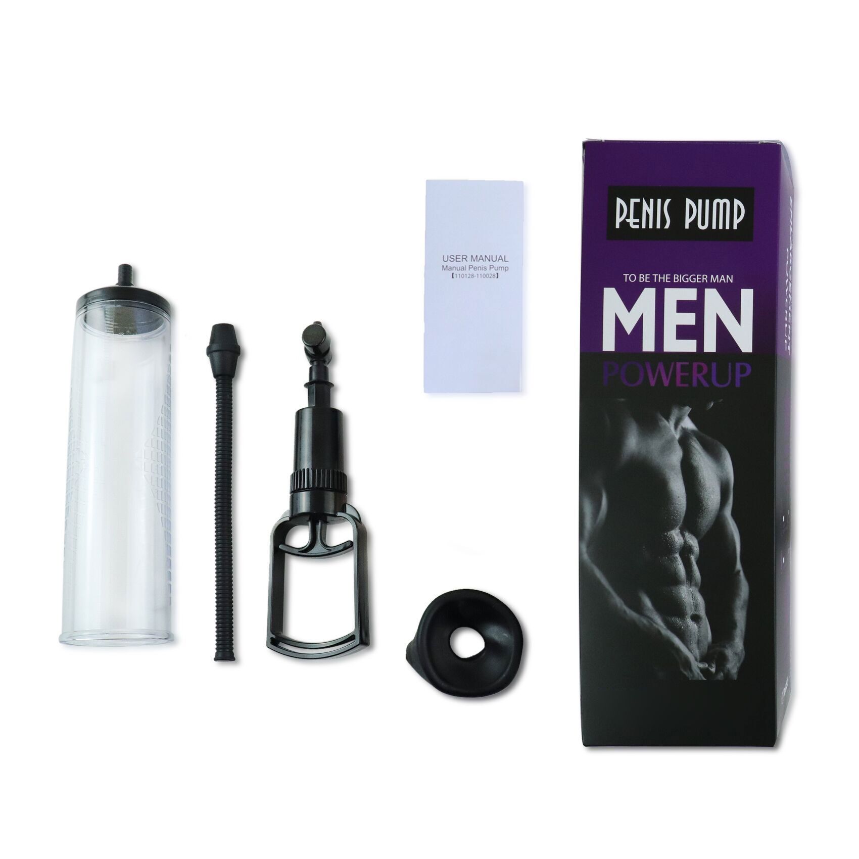 Вакуумна помпа з ручним насосом Men Powerup, чорна - Зображення 3