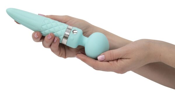 Вібромасажер 2в1 PILLOW TALK - Sultry Teal, класичний масажер і вібратор з ротацією, підігрів - Зображення 5