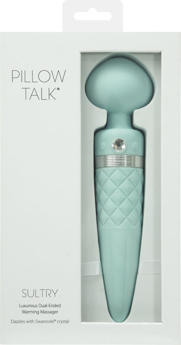 Вібромасажер 2в1 PILLOW TALK - Sultry Teal, класичний масажер і вібратор з ротацією, підігрів - Зображення 13