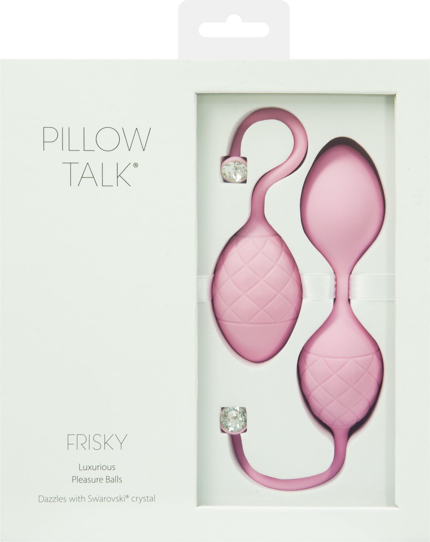 Розкішні вагінальні кульки PILLOW TALK - Frisky Pink з кристалом, діаметр 3,2 см, вага 49-75гр - Зображення 9