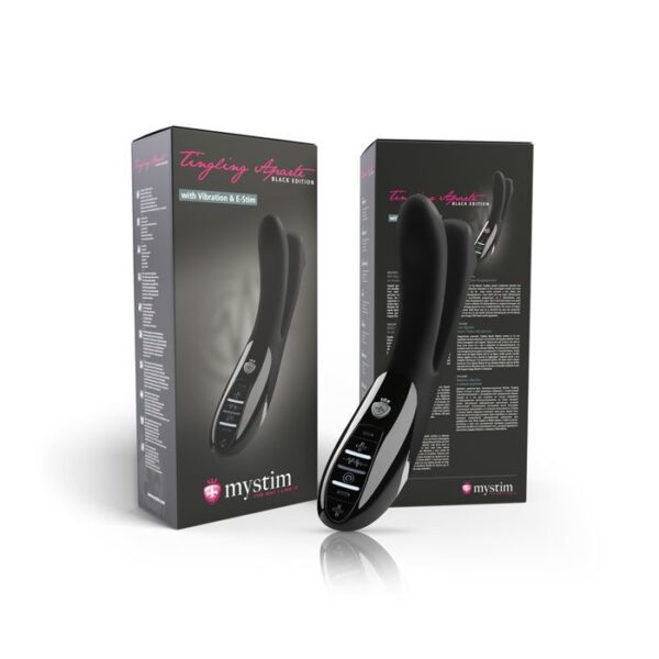 Вібратор подвійний з електростимуляцією Mystim Tingling Aparte eStim Black, міостімулятор - Зображення 7