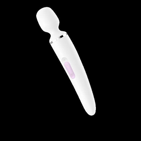 Вібромасажер Satisfyer Wand-er Woman (White/Chrome), водонепроникний, потужний, розмір XXL - Зображення 2