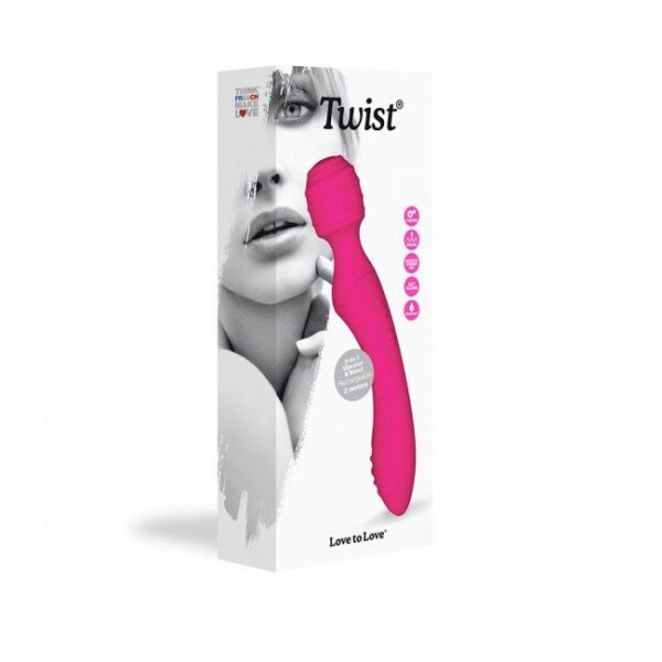 Вібромасажер 2в1 Love To Love TWIST Rose, 2 мотори, стимулювальний рельєф, водостійкий - Зображення 3