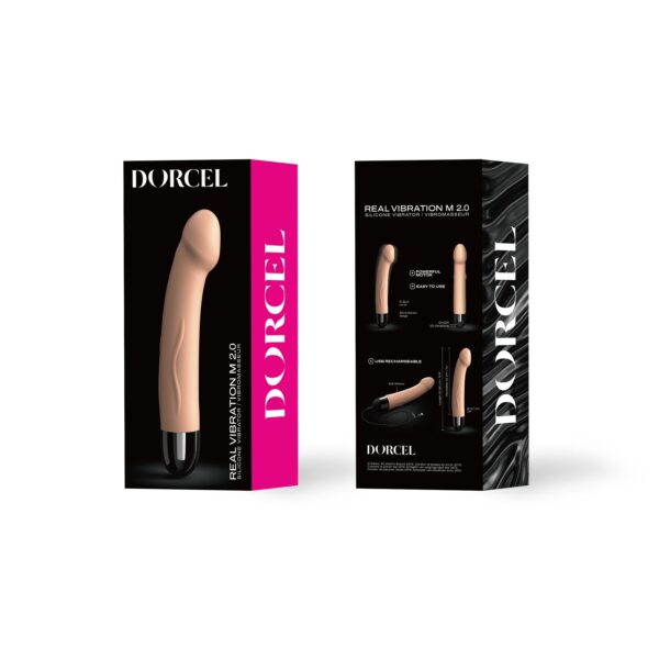 Вібратор Dorcel Real Vibration M Flesh 2.0, діаметр 3,7см, перезаряджається, для точки G - Зображення 4