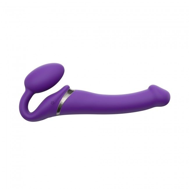 Безремінний страпон з вібрацією Strap-On-Me Vibrating Violet M, діаметр 3,8 см, пульт ДК, регульований - Зображення 5