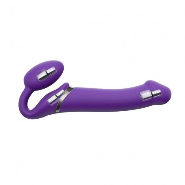 Безремінний страпон з вібрацією Strap-On-Me Vibrating Violet L, діам. 3,7 см, пульт ДК, регульований - Зображення 3