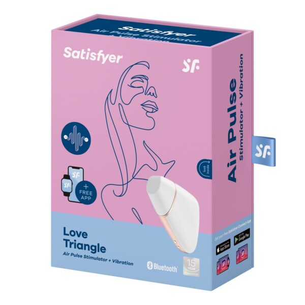 Вакуумний кліторальний стимулятор Satisfyer Love Triangle White з керуванням через інтернет - Зображення 7