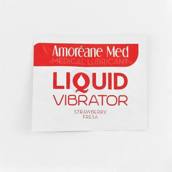 Пробник лубриканта з ефектом вібрації Amoreane Med Liquid Vibrator Strawberry (2 мл) - Зображення 2