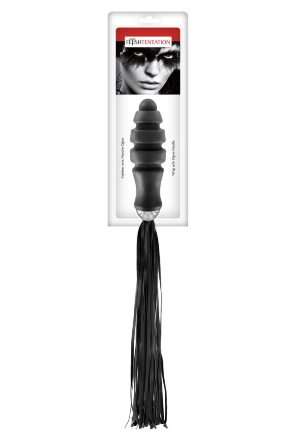 Флогер з ручкою для проникнення Fetish Tentation Whip with Ogive Handle - Зображення 2