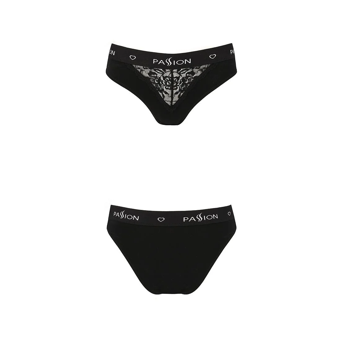Трусики з широкою гумкою і мереживом Passion PS001 PANTIES L, black - Зображення 5