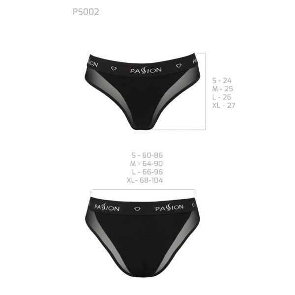 Трусики з прозорою вставкою Passion PS002 PANTIES M, black - Зображення 6