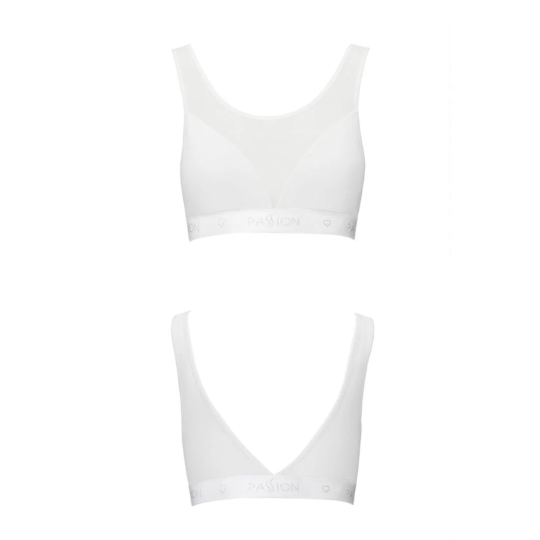 Топ з прозорою вставкою Passion PS002 TOP M, white - Зображення 4