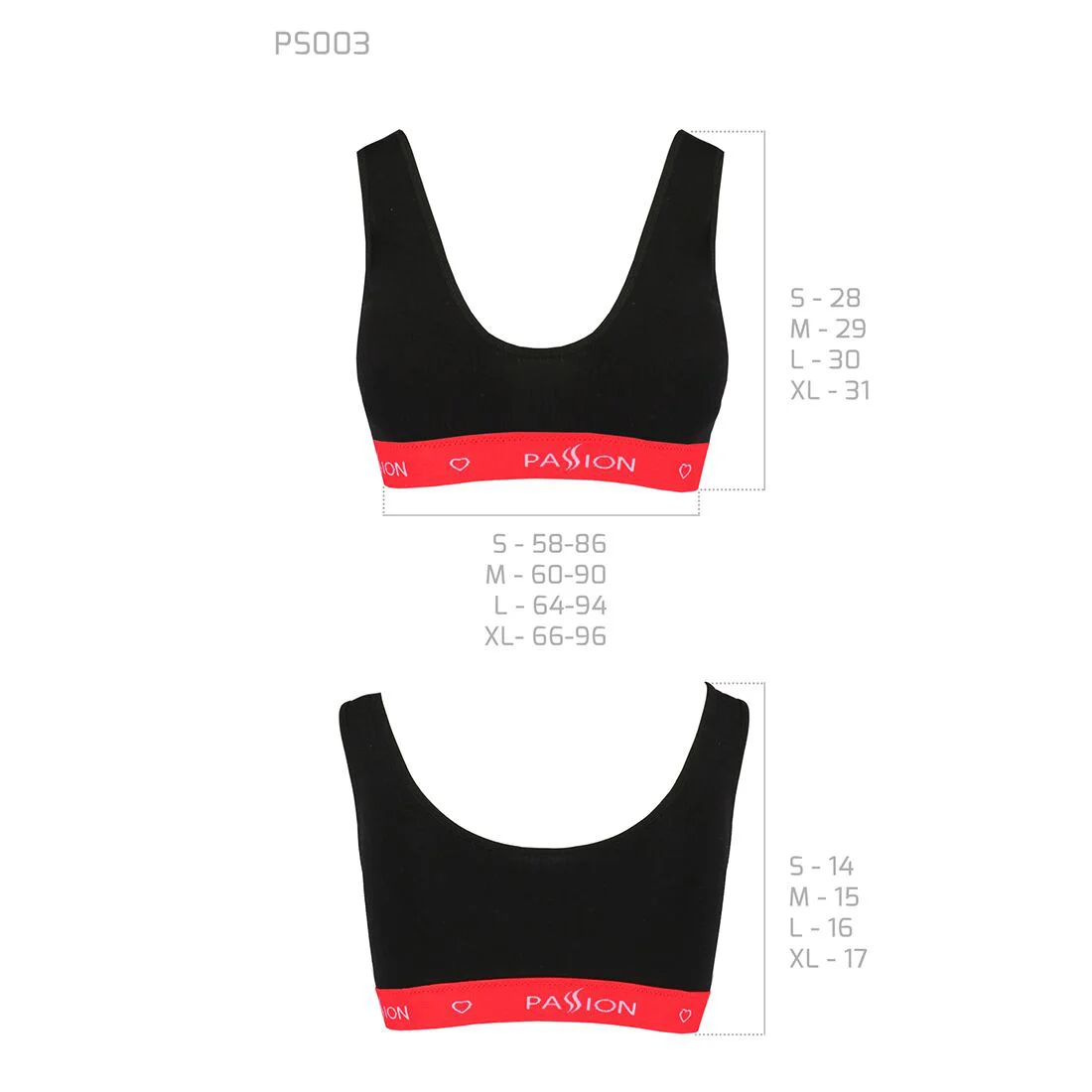 Спортивний топ на широких бретелях Passion PS003 TOP XL, black - Зображення 6