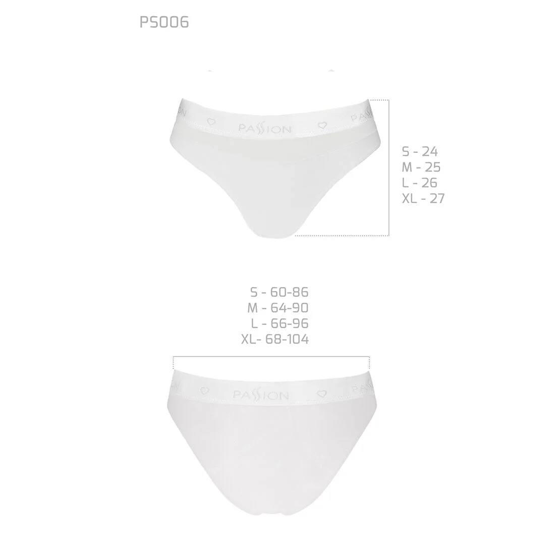 Трусики з прозорою вставкою Passion PS006 PANTIES M, white - Зображення 5