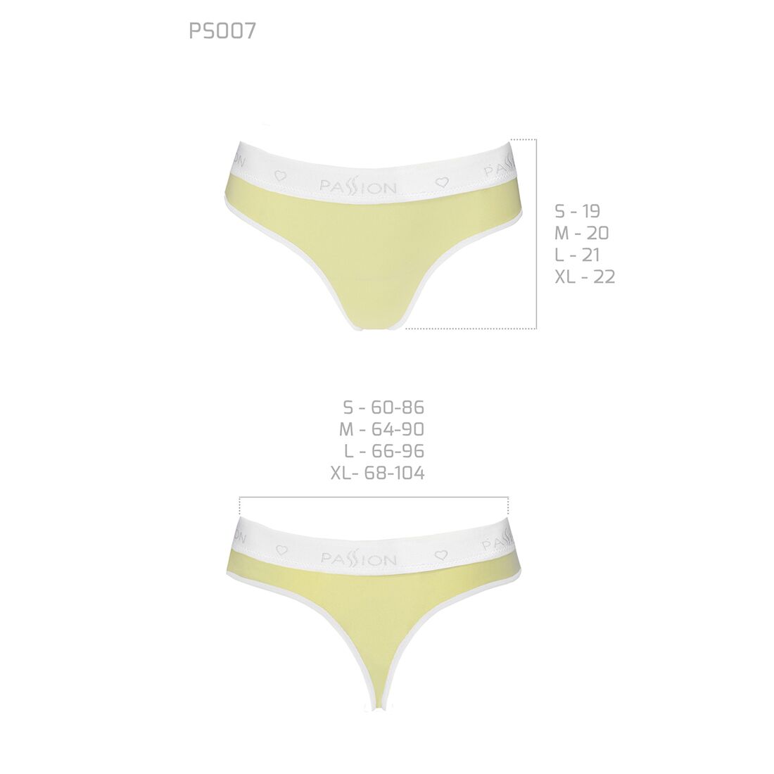 Спортивні трусики-стрінги Passion PS007 PANTIES M, yellow - Зображення 5