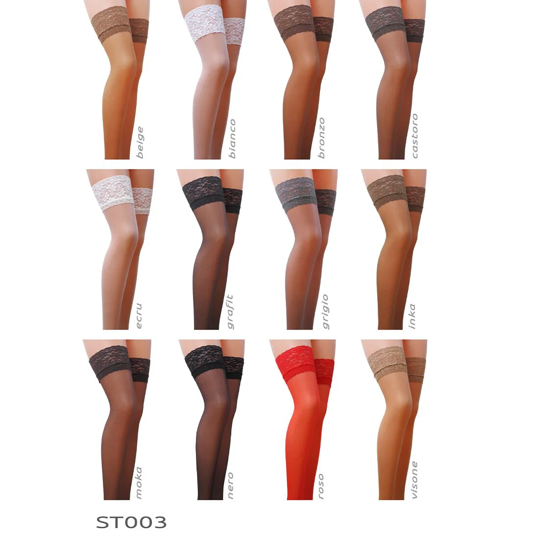 Графітові панчохи на ажурній силіконовій резинці Passion ST003 1/2 grafit - Зображення 4