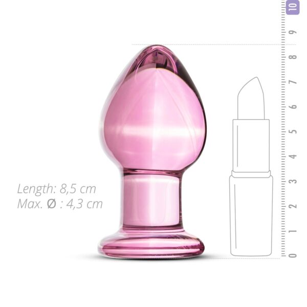 Рожева анальна пробка зі скла Gildo Pink Glass Buttplug - Зображення 3