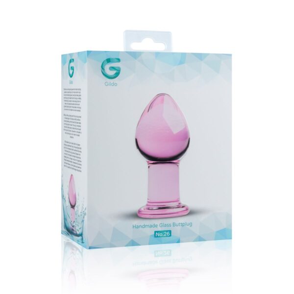 Рожева анальна пробка зі скла Gildo Pink Glass Buttplug - Зображення 4