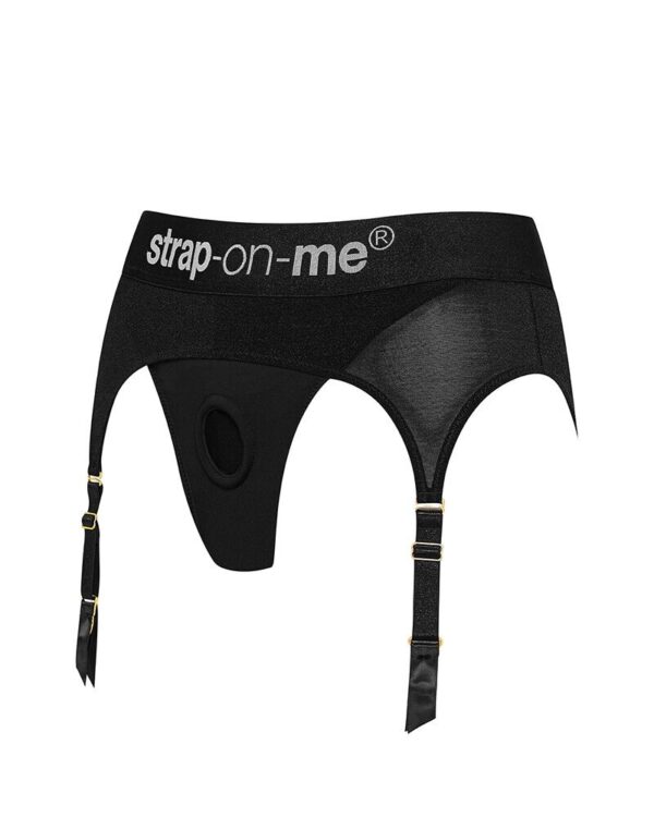 Труси для страпону з підв'язками для панчох Strap-On-Me REBEL HARNESS - XL - Зображення 2