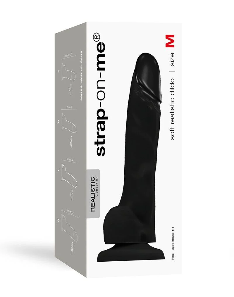 Реалістичний фалоімітатор Strap-On-Me SOFT REALISTIC DILDO Black - Size M - Зображення 3