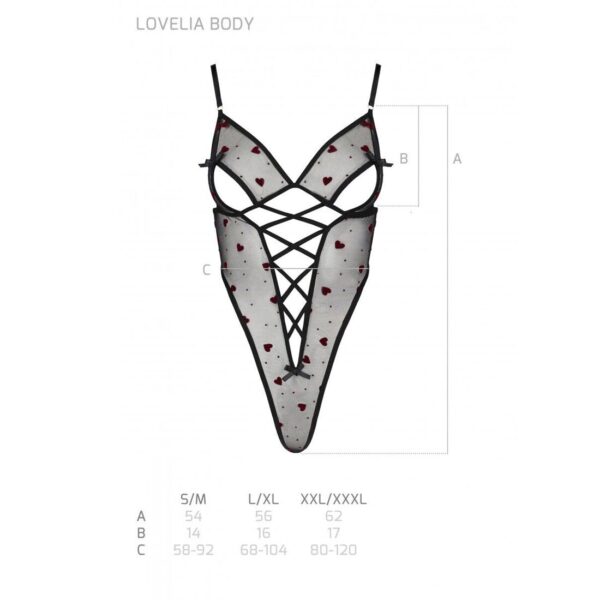 Еротичний боді з малюнком Passion LOVELIA BODY L/XL, black - Зображення 7